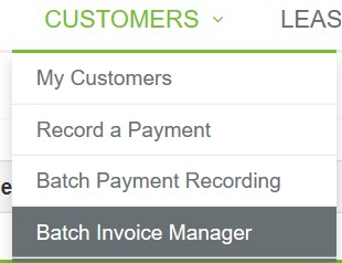 Batch Invoice Menu