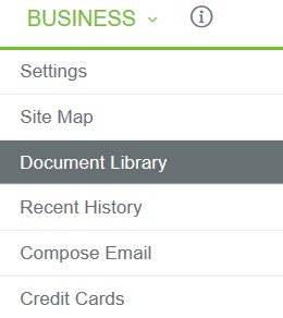 Business Document Library Menu
